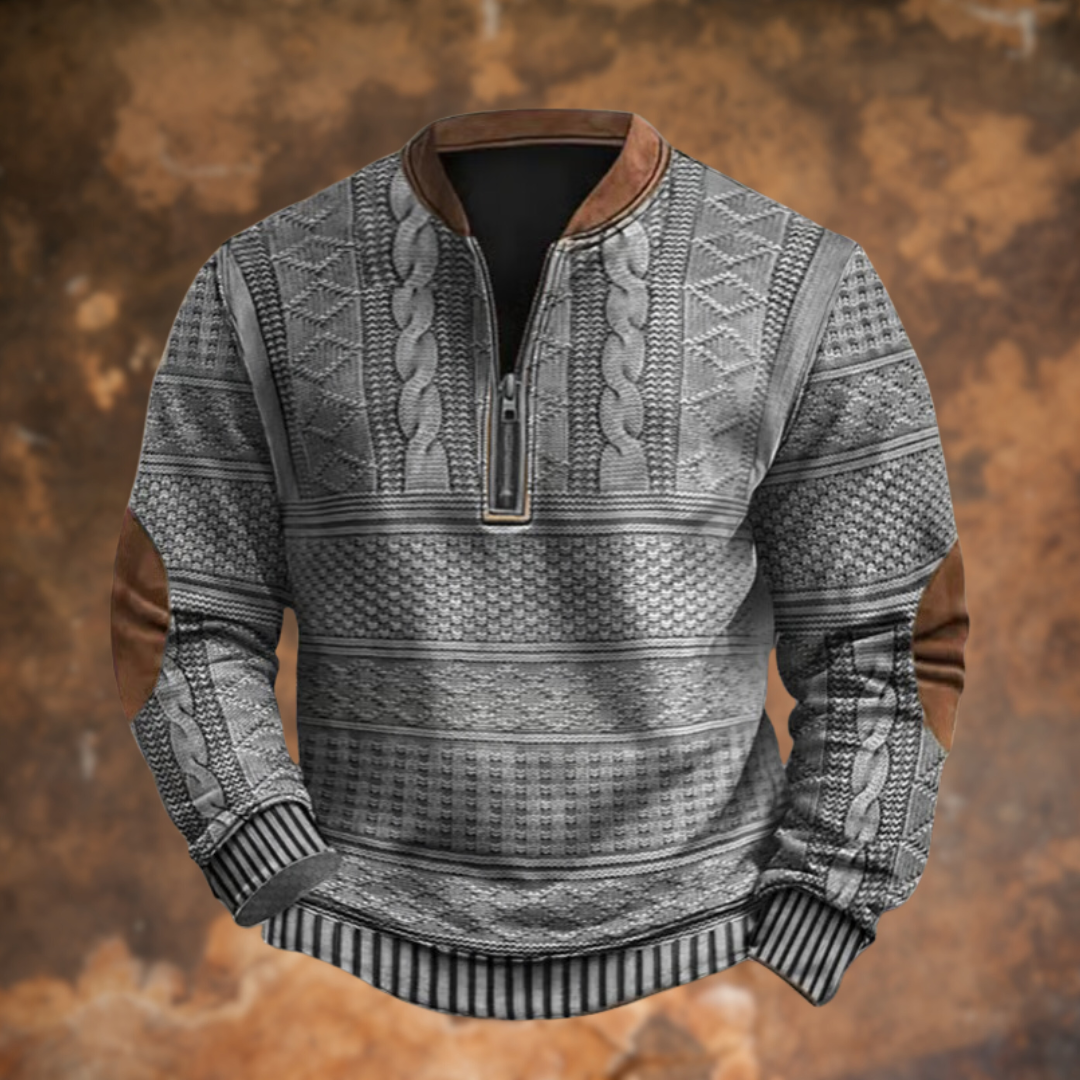 ENZO™ - CASUAL HALF ZIP SWEATER