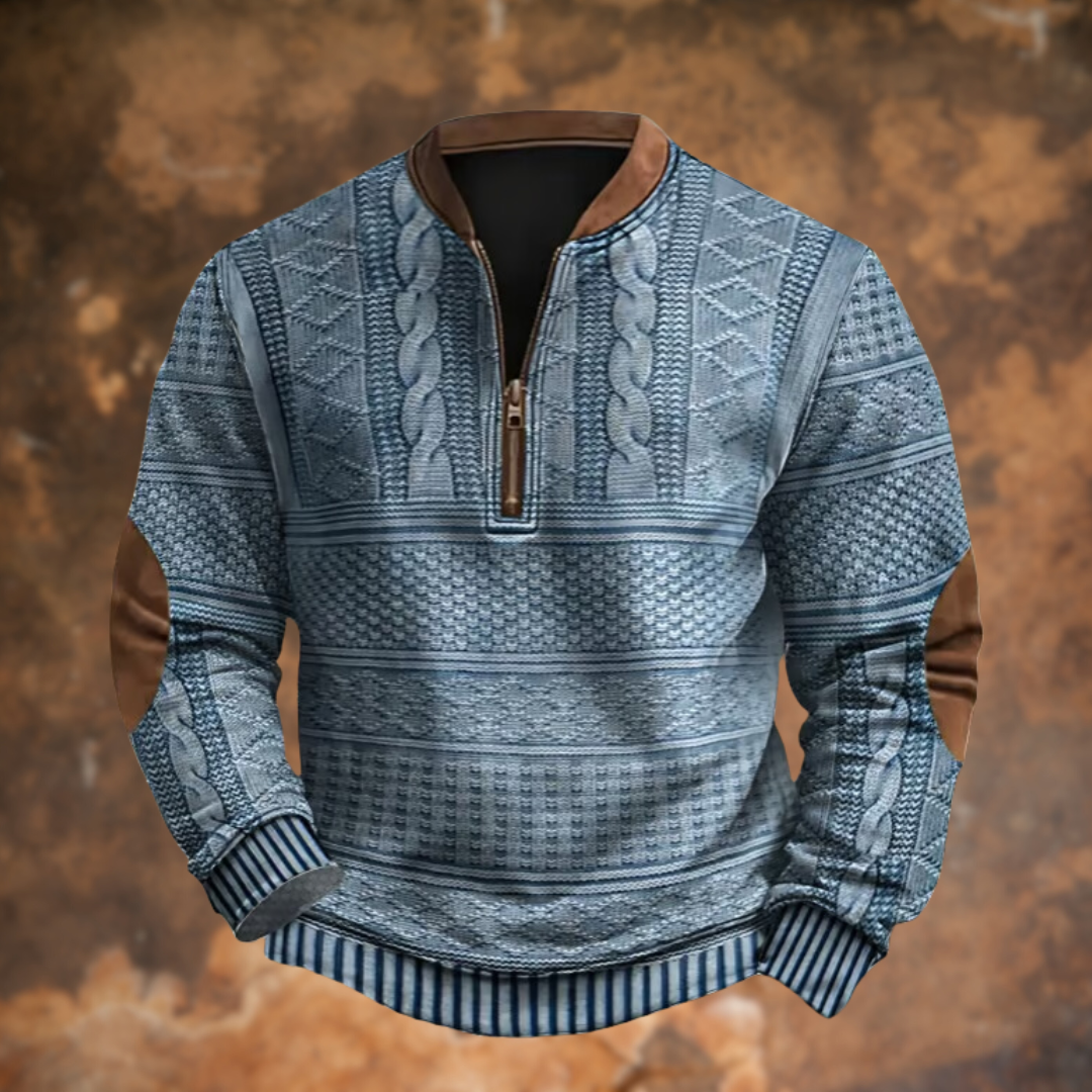 ENZO™ - CASUAL HALF ZIP SWEATER